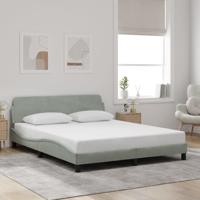 Bedframe zonder matras 160x200 cm fluweel lichtgrijs - thumbnail