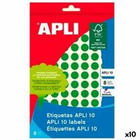 Klevende etiketten Apli Groen Cirkel Cirkelvormig 8 Vellen (10 Stuks)