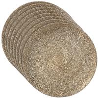 Set van 8x stuks inge christmas kaarsbord - goud - kunststof - 33 cm - onderbord - kaarsen plateau -