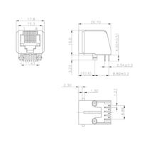 encitech RJJU-88-143-E7V-012 RJ45-connector 3257-0012-03 Bus, inbouw horizontaal Aantal polen 8P8C Zwart 1 stuk(s)