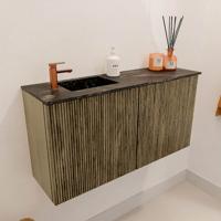 Toiletmeubel Mondiaz Joya Dlux | 80 cm | Meubelkleur Dusk | Faye wastafel Lava Wasbak Links | 1 kraangat