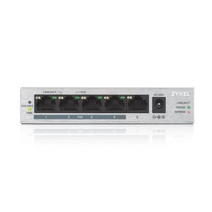 Zyxel GS1005HP Unmanaged Gigabit Ethernet (10/100/1000) Power over Ethernet (PoE) Zilver