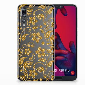 Huawei P20 Pro TPU Case Gouden Bloemen