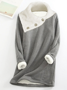 Others Fluff/Granular Fleece Fabric Casual Sweatshirt