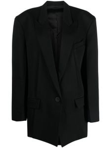 The Attico stretch-wool single-breasted blazer - Noir