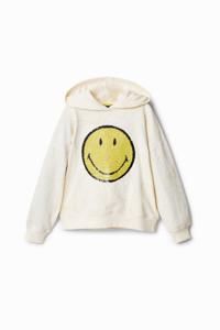 Sweatshirt met Smiley® en omkeerbare pailletten - WHITE - M