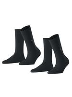 Burlington - 2p Socks - Everyday - zwart