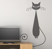 Sticker decoratie mooie kat