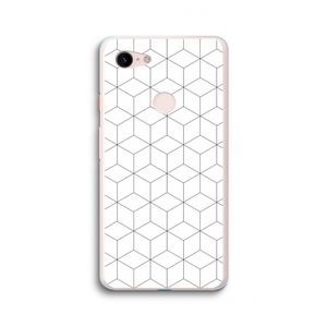 Zwart-witte kubussen: Google Pixel 3 XL Transparant Hoesje