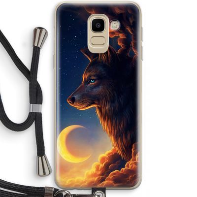 Night Guardian: Samsung Galaxy J6 (2018) Transparant Hoesje met koord