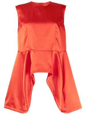 Comme Des Garçons haut en satin à ourlet asymétrique - Rouge