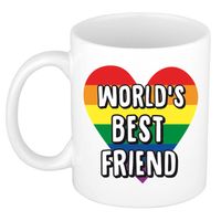 Bellatio Decorations Cadeau koffiemok voor beste vriend of vriendin - Worlds Best Friend - 300 ml - feest mokken