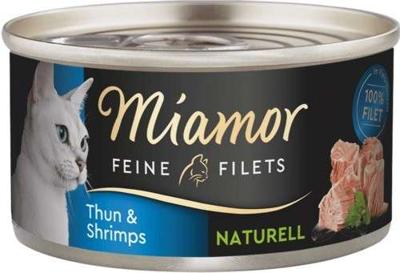 MIAMOR Feine Filets Naturell Tuna with shrimps - nat kattenvoer - 80g