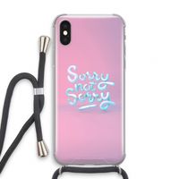 Sorry not sorry: iPhone X Transparant Hoesje met koord