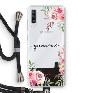 Rozen: Samsung Galaxy A70 Transparant Hoesje met koord