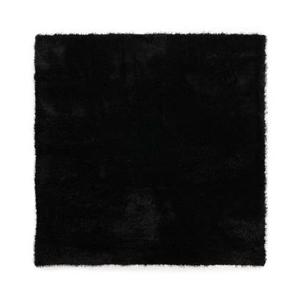 Tapeso Vierkant hoogpolig vloerkleed velvet - Posh zwart - 200x200 cm