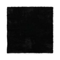 Tapeso Vierkant hoogpolig vloerkleed velvet - Posh zwart - 200x200 cm