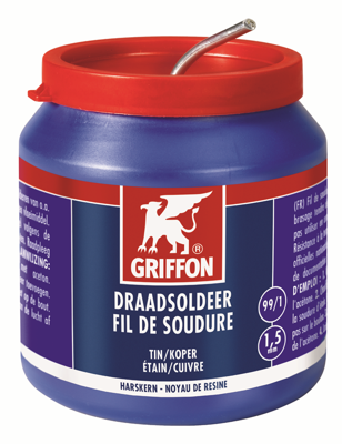 Griffon Draadsoldeer Tin/Koper 99/1 Harskern | Ø 1.5 mm Pot | 500 g - 6312652