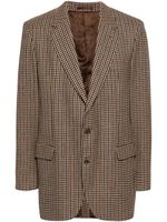 Burberry Pre-Owned blazer en laine à motif pied-de-poule (années 1980) - Marron