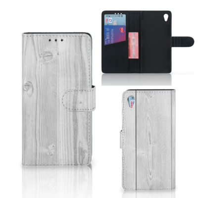Sony Xperia Z3 | Book Style Case | White Wood