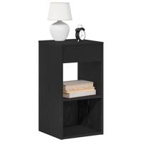 Nachtkastjes 2 st met lade 35x34x66,5 cm zwart eikenkleurig