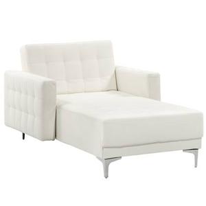 Beliani - ABERDEEN - Chaise longue - Wit - Symmetrisch - Kunstleer
