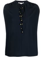 Stella McCartney blouse en soie à boutonnière - Noir