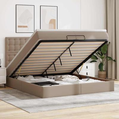 Ottoman bed met matrassen en LED's 200x200cm kunstleer