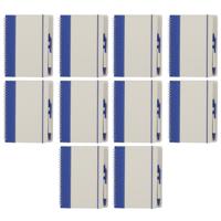 Notitieboekje / opschrijfboekje A5 - 10x - blauw - Harde kaft - 18 x 21 cm - 70 pagina's - met linia