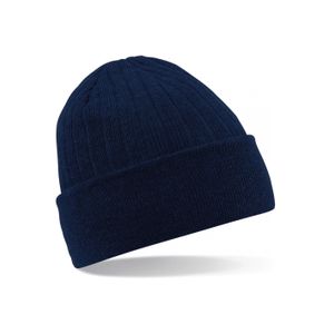 Heren/Dames Beanie Thinsulate Wintermuts 100% acryl wol navy