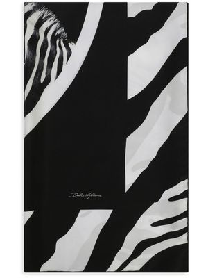 Dolce & Gabbana foulard en serge à imprimé zébré - Noir