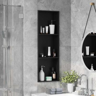 Douche Niche Zwart 90 x 30 x 9.5 cm Roestvrij staal