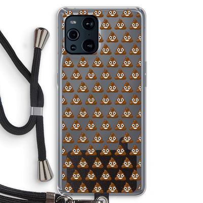 Poop emoji: Oppo Find X3 Transparant Hoesje met koord