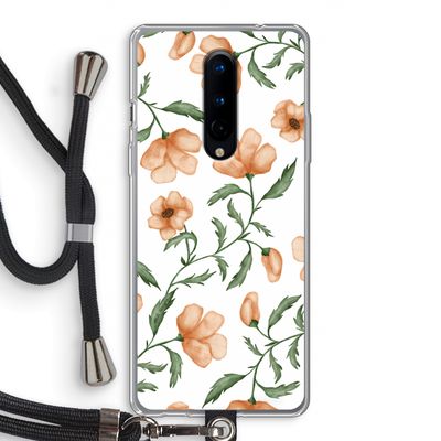 Peachy flowers: OnePlus 8 Transparant Hoesje met koord