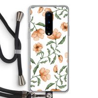 Peachy flowers: OnePlus 8 Transparant Hoesje met koord