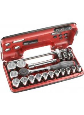 Facom 22-Delige Compacte Doos 1/2" 6-Kant Met Ratel Met Draaiend Heft - S.360DBOX4PB - S.360DBOX4PB