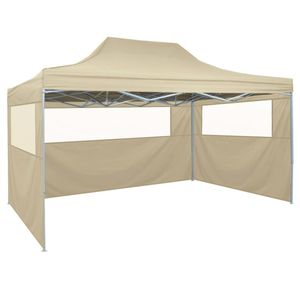 VidaXL Partytent inklapbaar 3x4 m staal crème