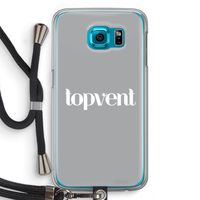 Topvent Grijs Wit: Samsung Galaxy S6 Transparant Hoesje met koord