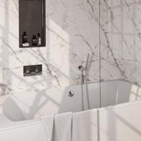 Brauer Chrome Edition Thermostatische Inbouw Badkraan Drukknoppen - Badvulcombinatie - Staaf - Doucheslang - Wandaansluitbocht - Handdouche - Chroom