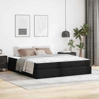 Bedframe met matras met matras Zwart 180 x 200 cm Kunstleer