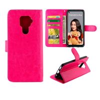 Voor Huawei Nova 5i Pro Crazy Horse textuur horizontale Flip lederen draagtas met houder & kaartsleuven & portemonnee & fotolijstjes (magenta)