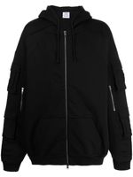 VETEMENTS veste zippée à logo brodé - Noir