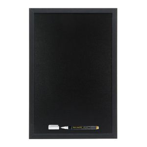 Zwart krijtbord met zwarte rand 30 x 40 cm inclusief stift