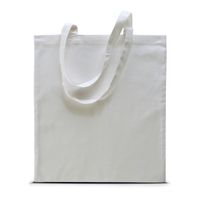Basic katoenen schoudertasje in het wit 38 x 42 cm - thumbnail