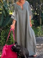 Casual Cotton Loose Dress - thumbnail