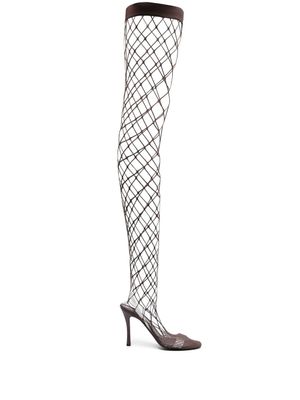 Stella McCartney bottes en mesh - Marron