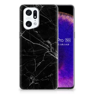 OPPO Find X5 Pro | TPU | Siliconen hoesje | Marmer Zwart - Origineel Cadeau Vader