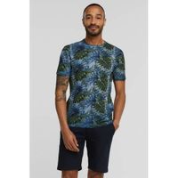 Twinlife T-shirt met bladprint dark denim - thumbnail