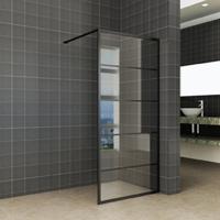 Wiesbaden Horizon Inloopdouche 80x200cm - Nano Antikalk Glas. Mat Zwart