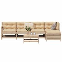 6-delige Loungeset massief grenenhout 6-delige Loungeset massief grenenhout